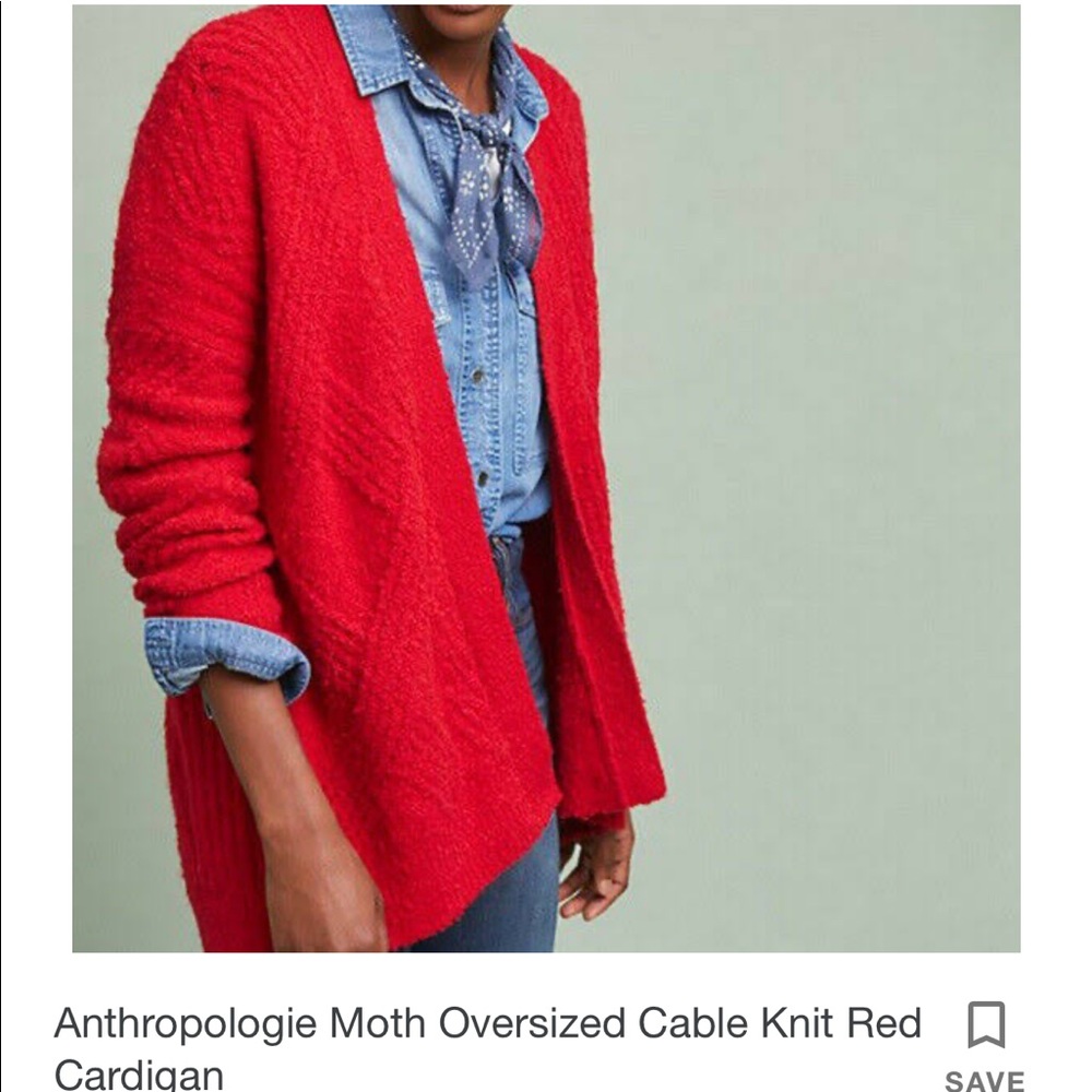 Anthropologie Moth Oversized Cable Knit Cardigan